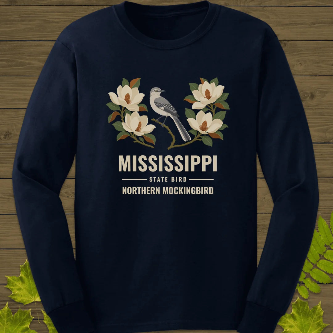 Mississippi State Bird Long Sleeve in Navy