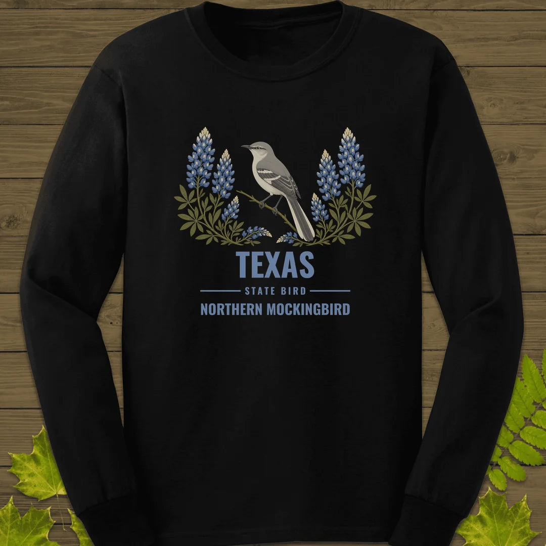 Texas State Bird Long Sleeve in Black