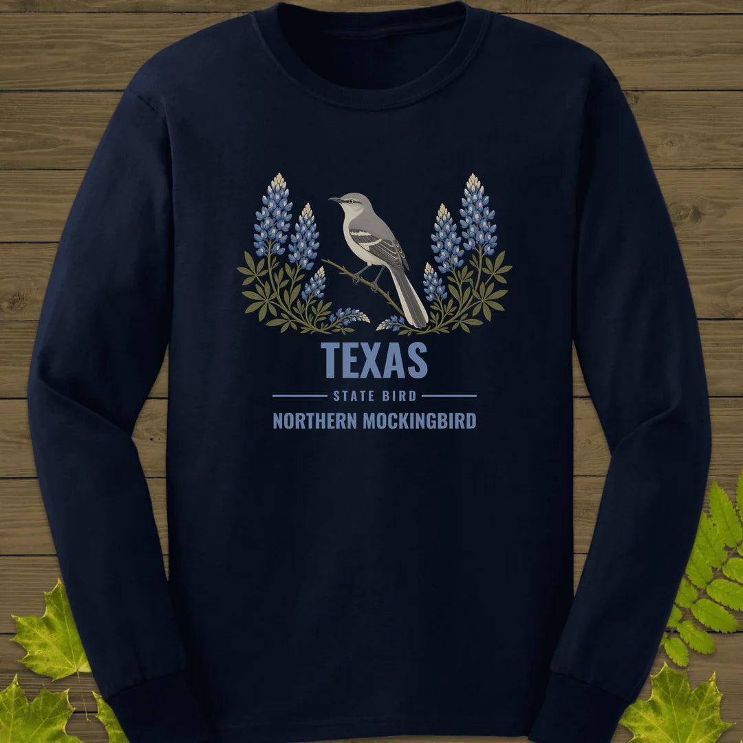 Texas State Bird Long Sleeve in Navy