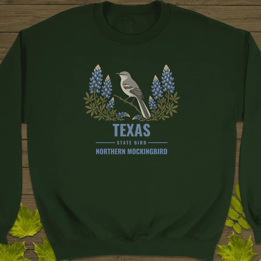 Texas State Bird Sweatshirt in Forest Green