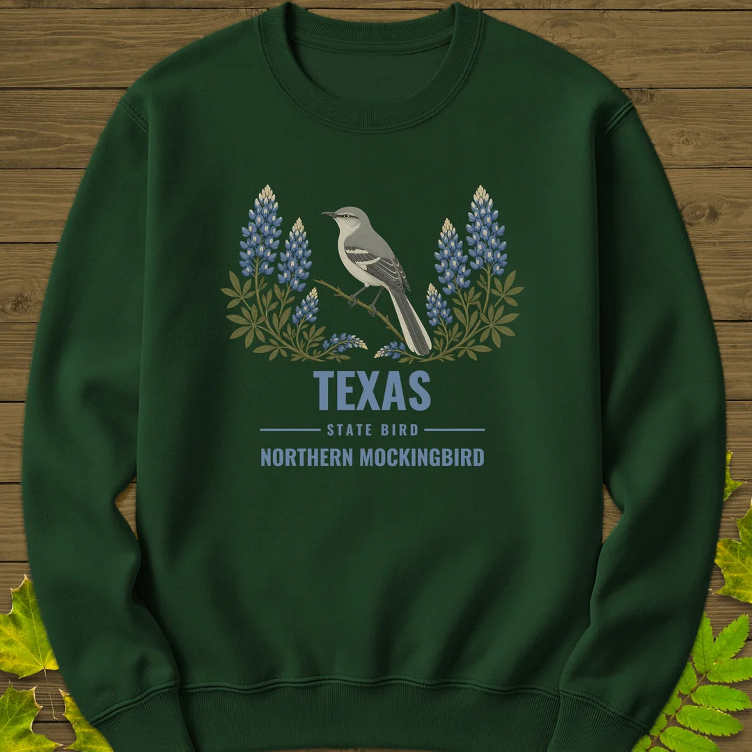 Texas State Bird Sweatshirt in Forest Green
