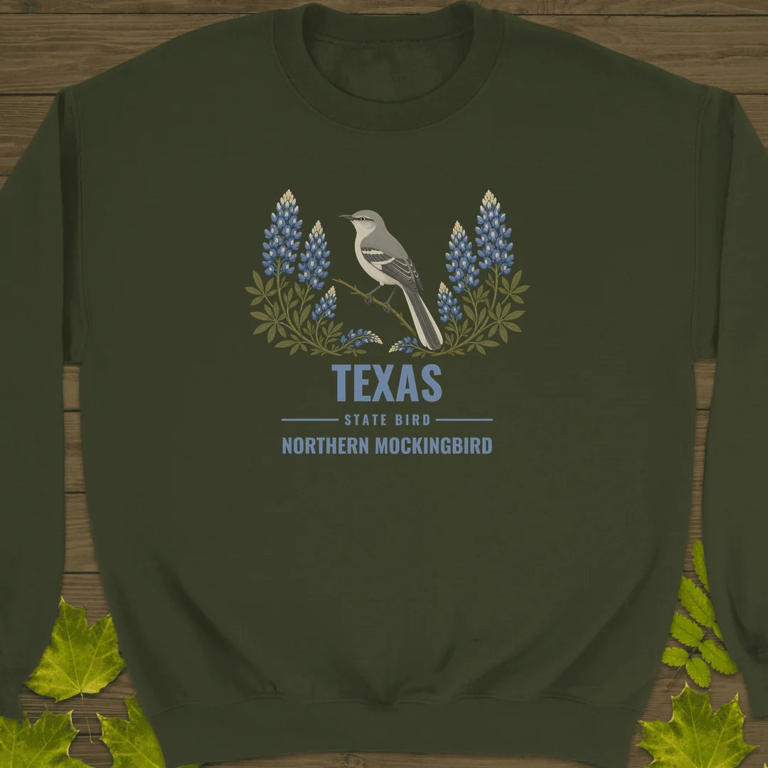 Texas State Bird Sweatshirt in Military Green