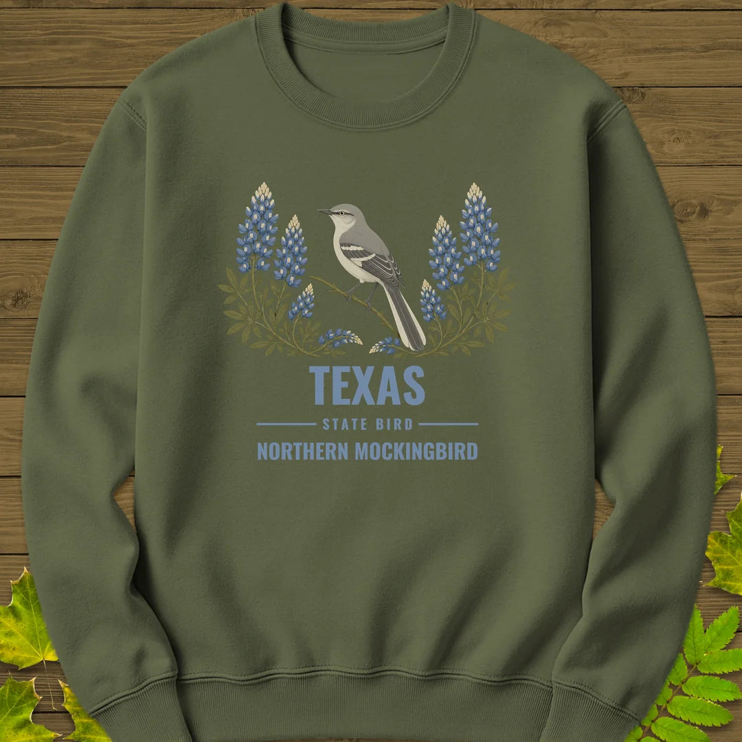 Texas State Bird Sweatshirt in Military Green