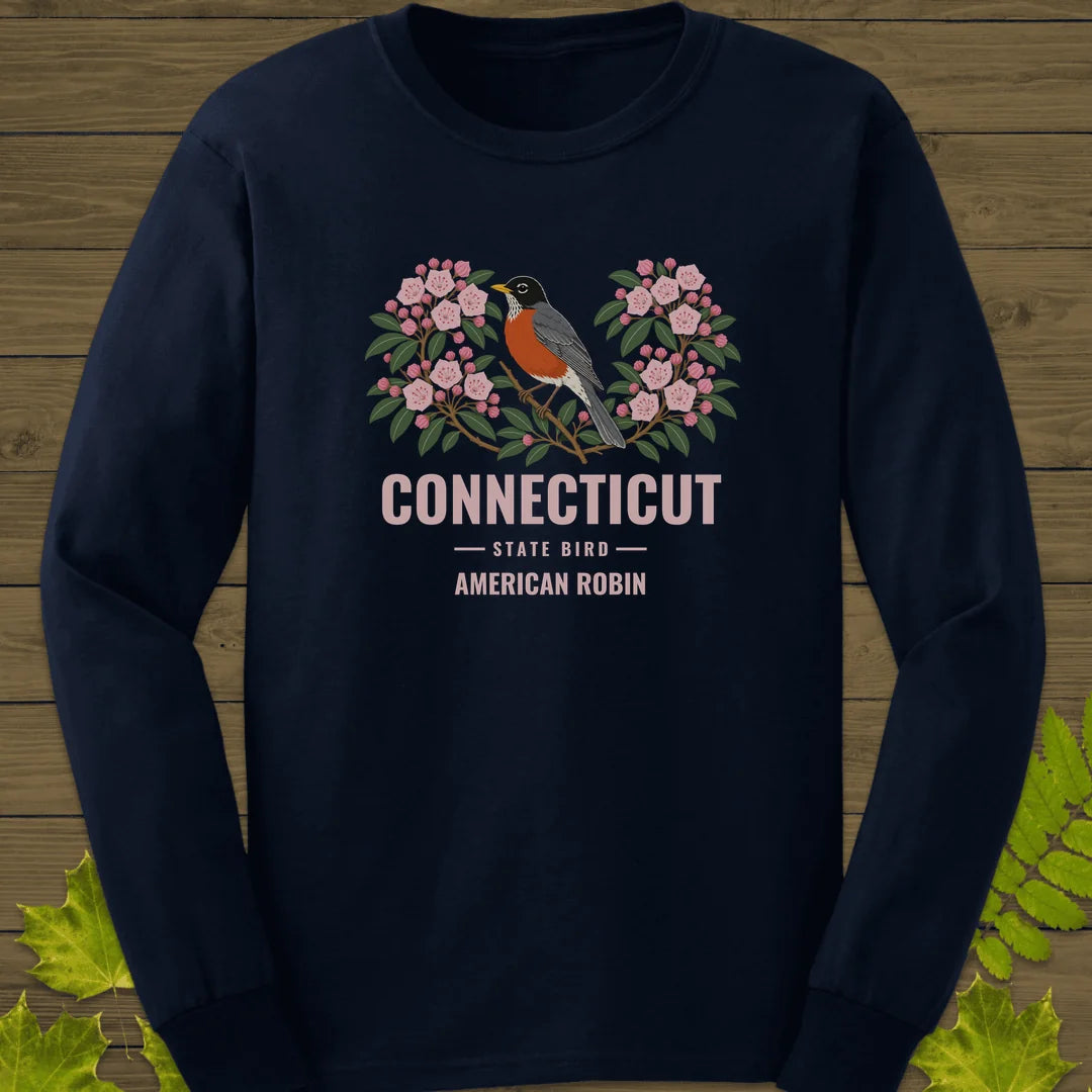Connecticut State Bird Long Sleeve in Navy