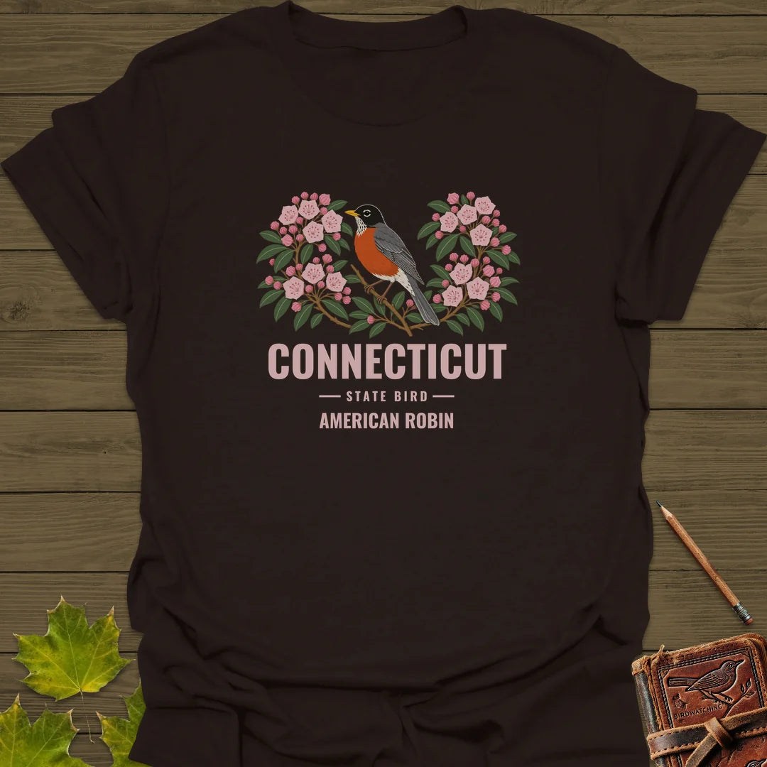 Connecticut State Bird T-Shirt in Dark Chocolate