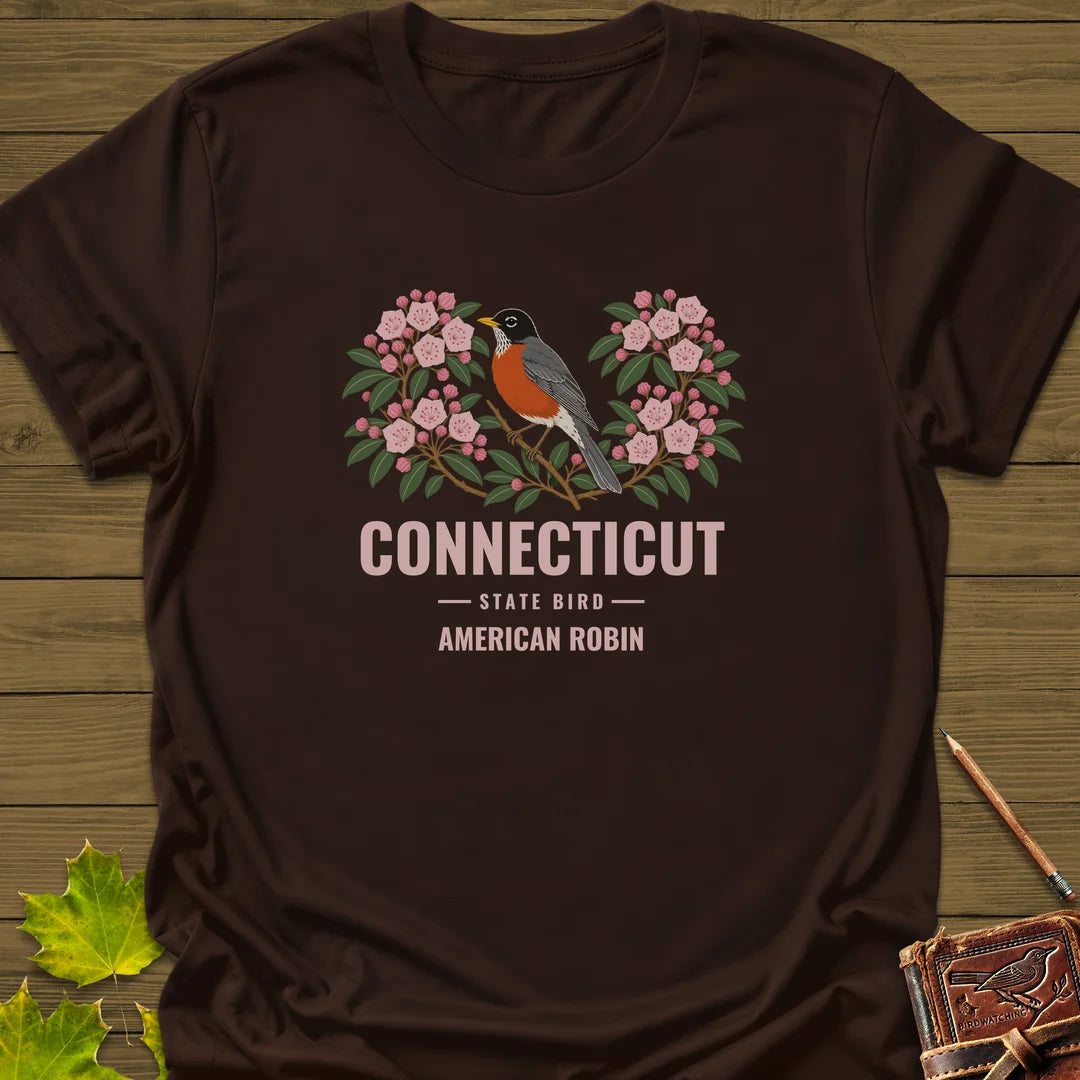 Connecticut State Bird T-Shirt in Dark Chocolate