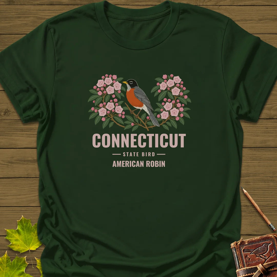 Connecticut State Bird T-Shirt in Forest Green