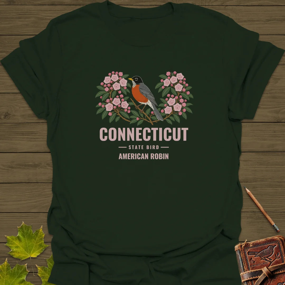Connecticut State Bird T-Shirt in Forest Green