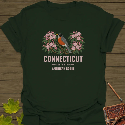 Connecticut State Bird T-Shirt in Forest Green