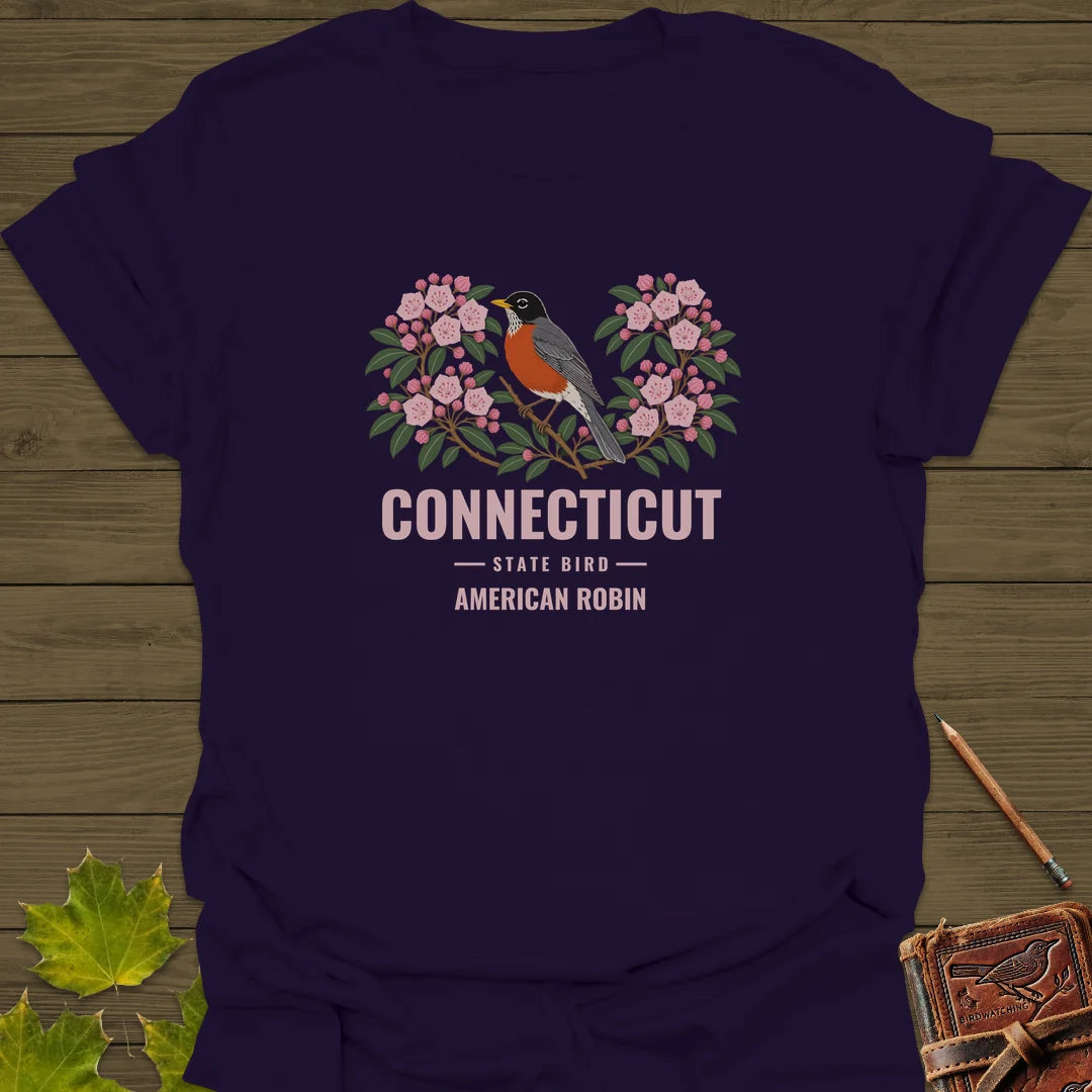 Connecticut State Bird T-Shirt in Purple
