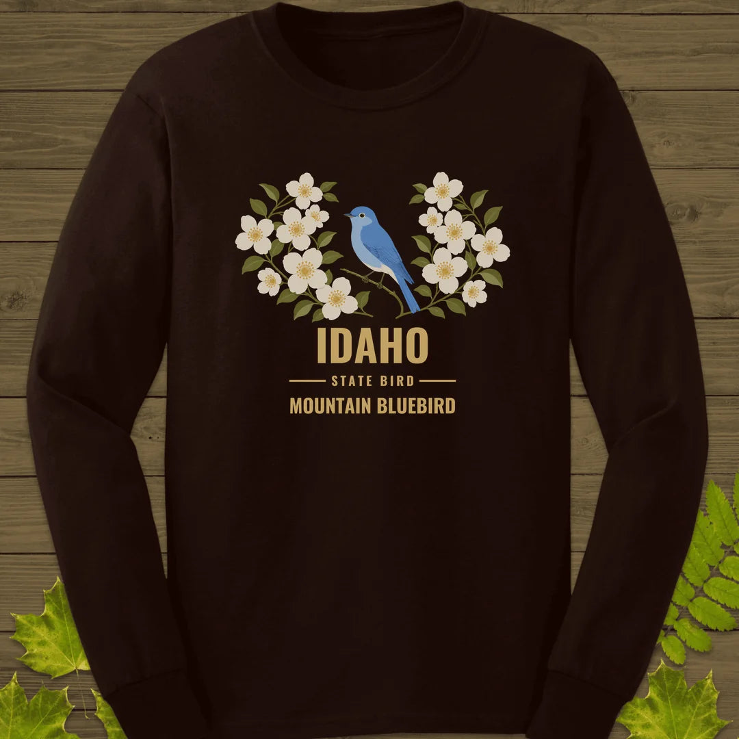 Idaho State Bird Long Sleeve in Dark Chocolate