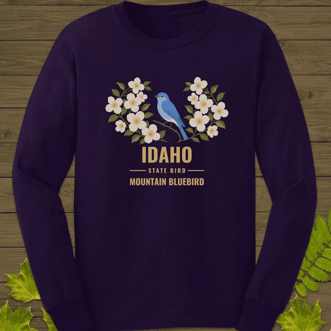 Idaho State Bird Long Sleeve in Purple