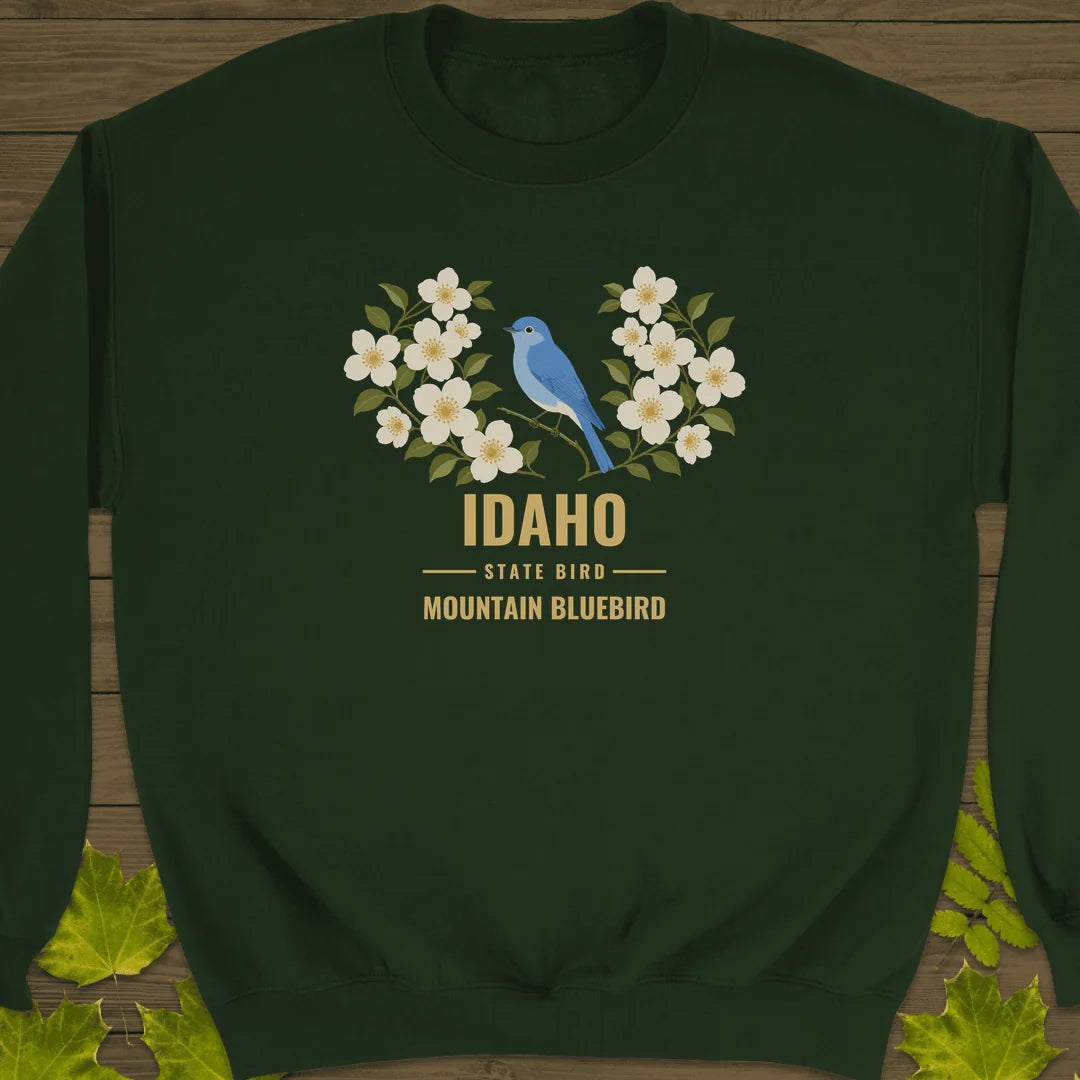 Idaho State Bird Sweatshirt in Forest Green