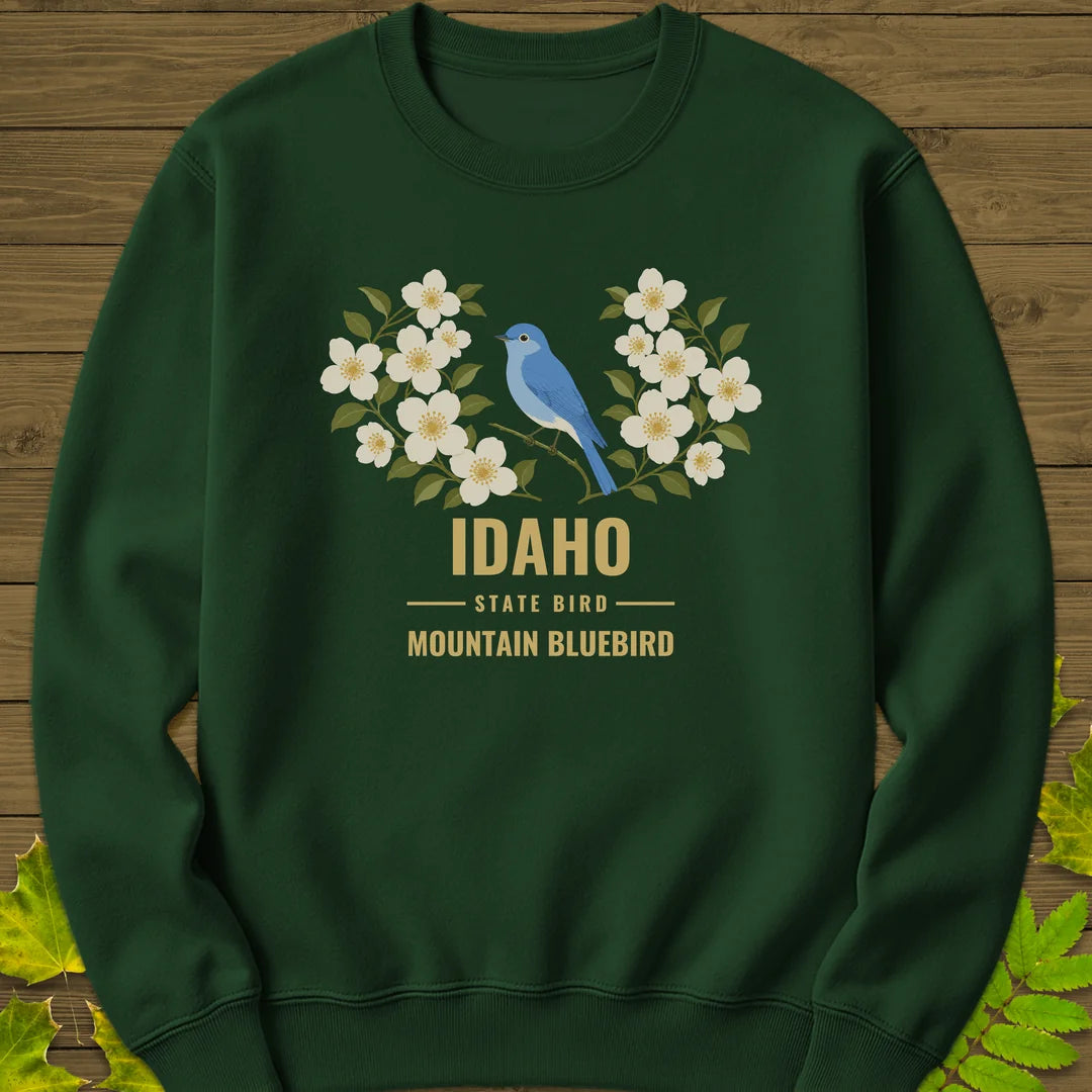 Idaho State Bird Sweatshirt in Forest Green
