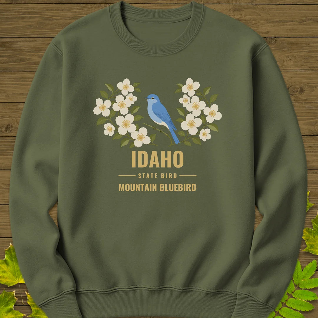 Idaho State Bird Sweatshirt in Military Green