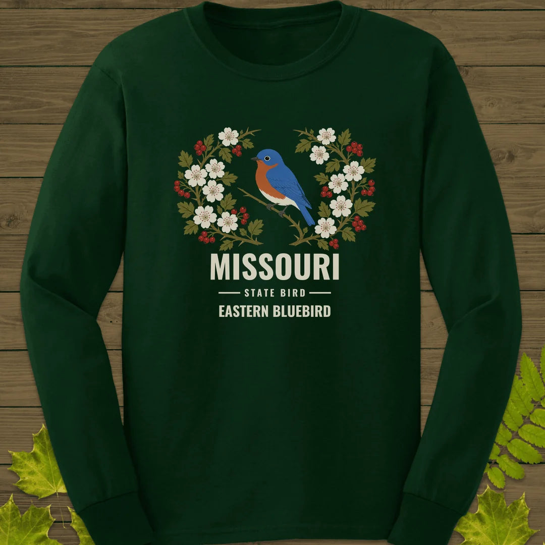 Missouri State Bird Long Sleeve in Forest Green