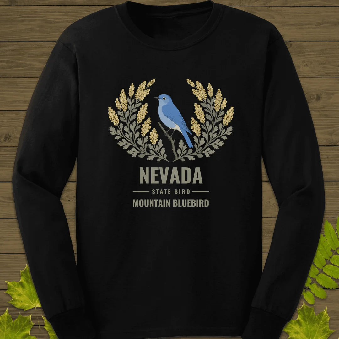 Nevada State Bird Long Sleeve in Black