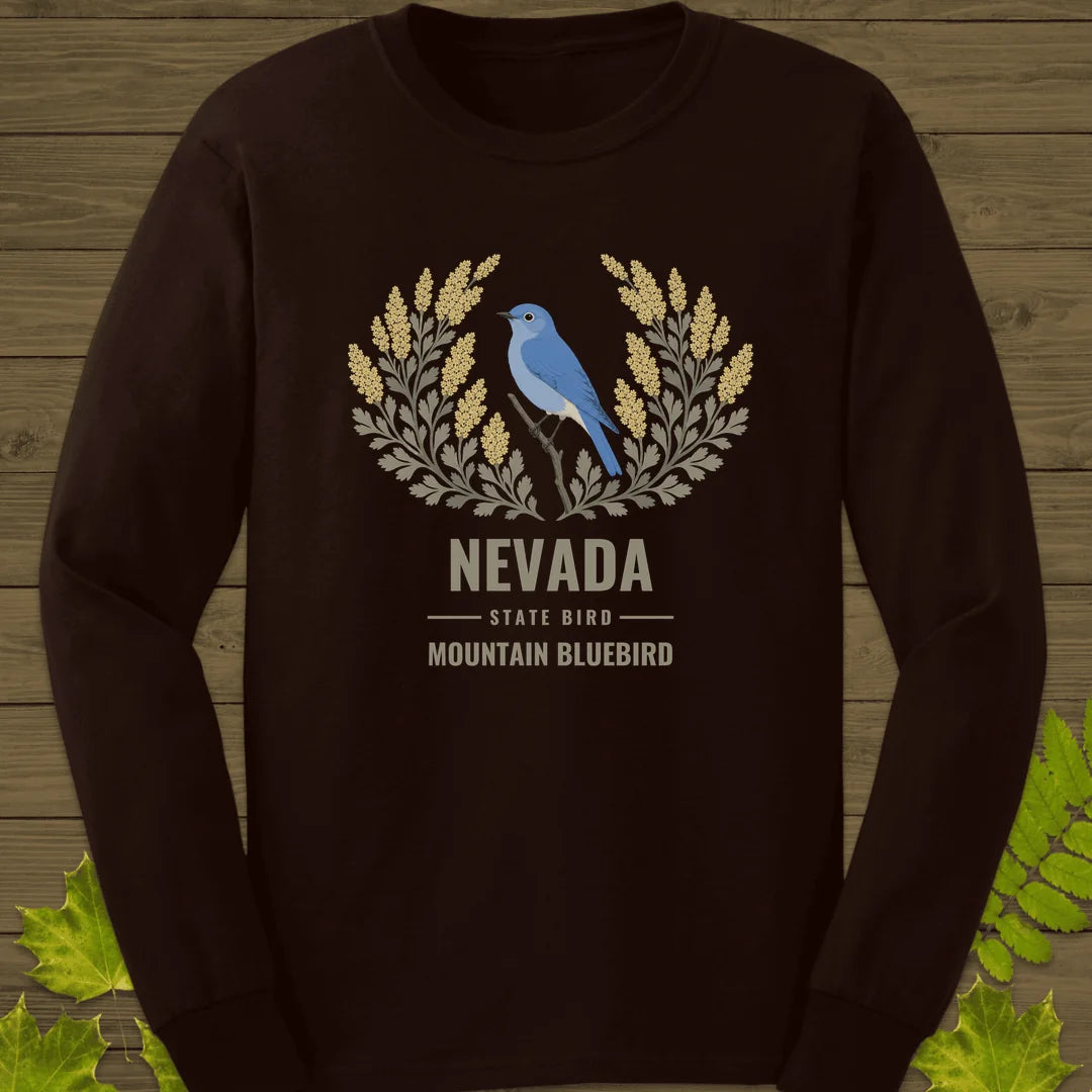 Nevada State Bird Long Sleeve in Dark Chocolate