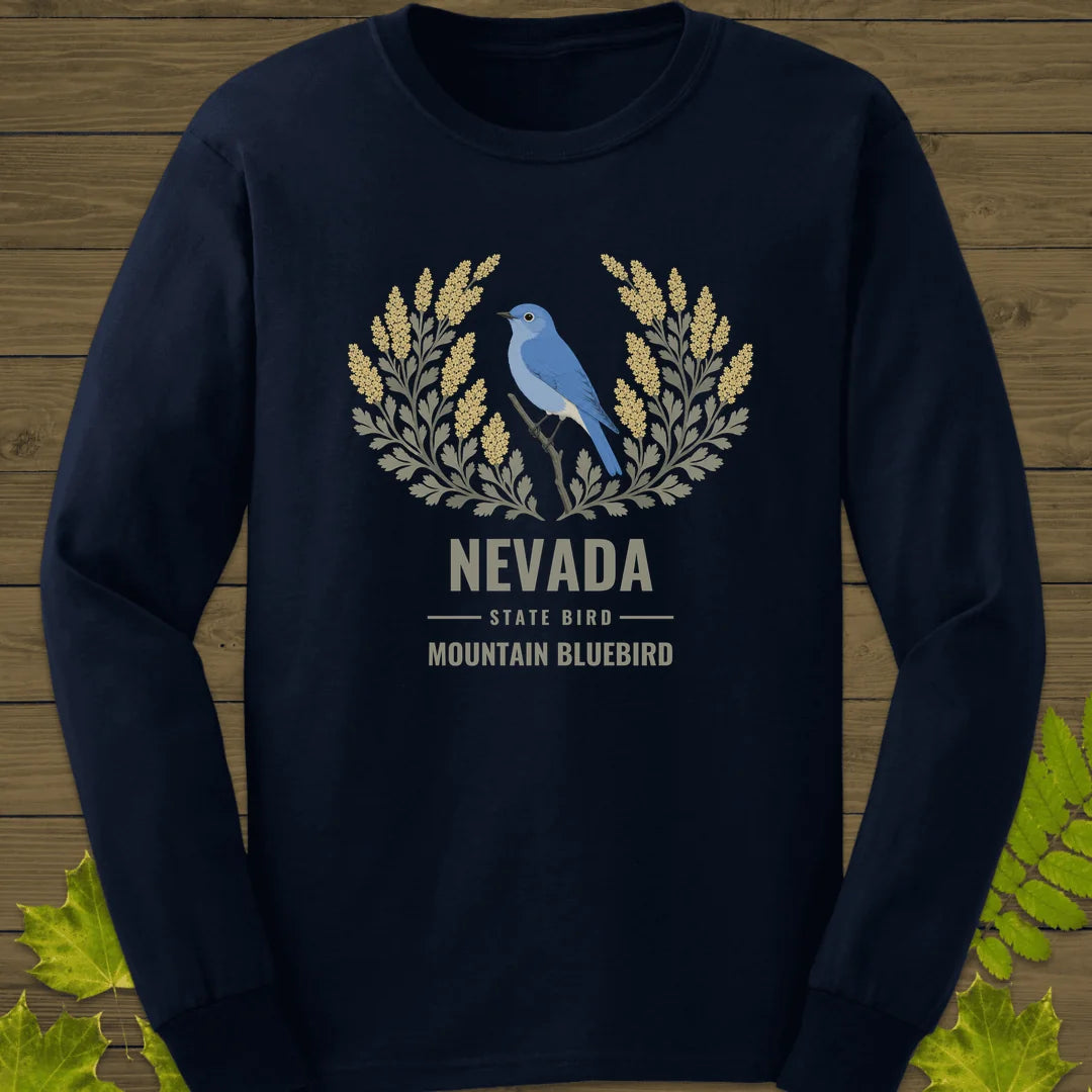 Nevada State Bird Long Sleeve in Navy