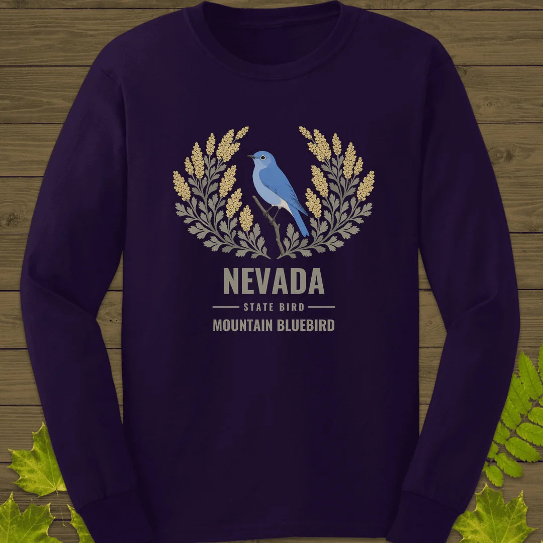 Nevada State Bird Long Sleeve in Purple