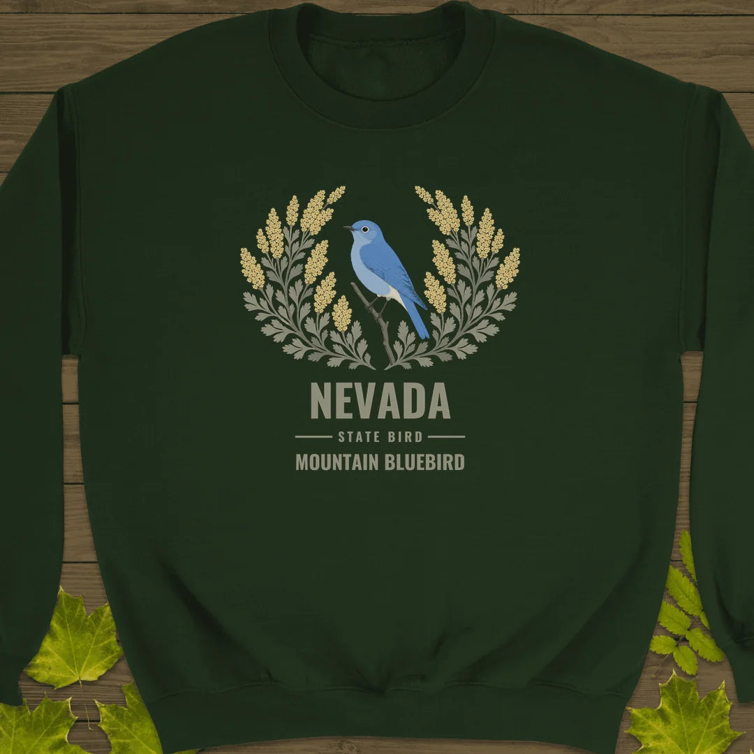 Nevada State Bird Sweatshirt in Forest Green