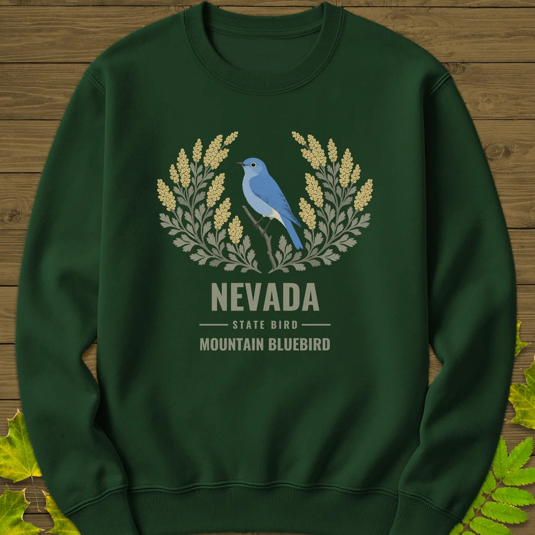 Nevada State Bird Sweatshirt in Forest Green