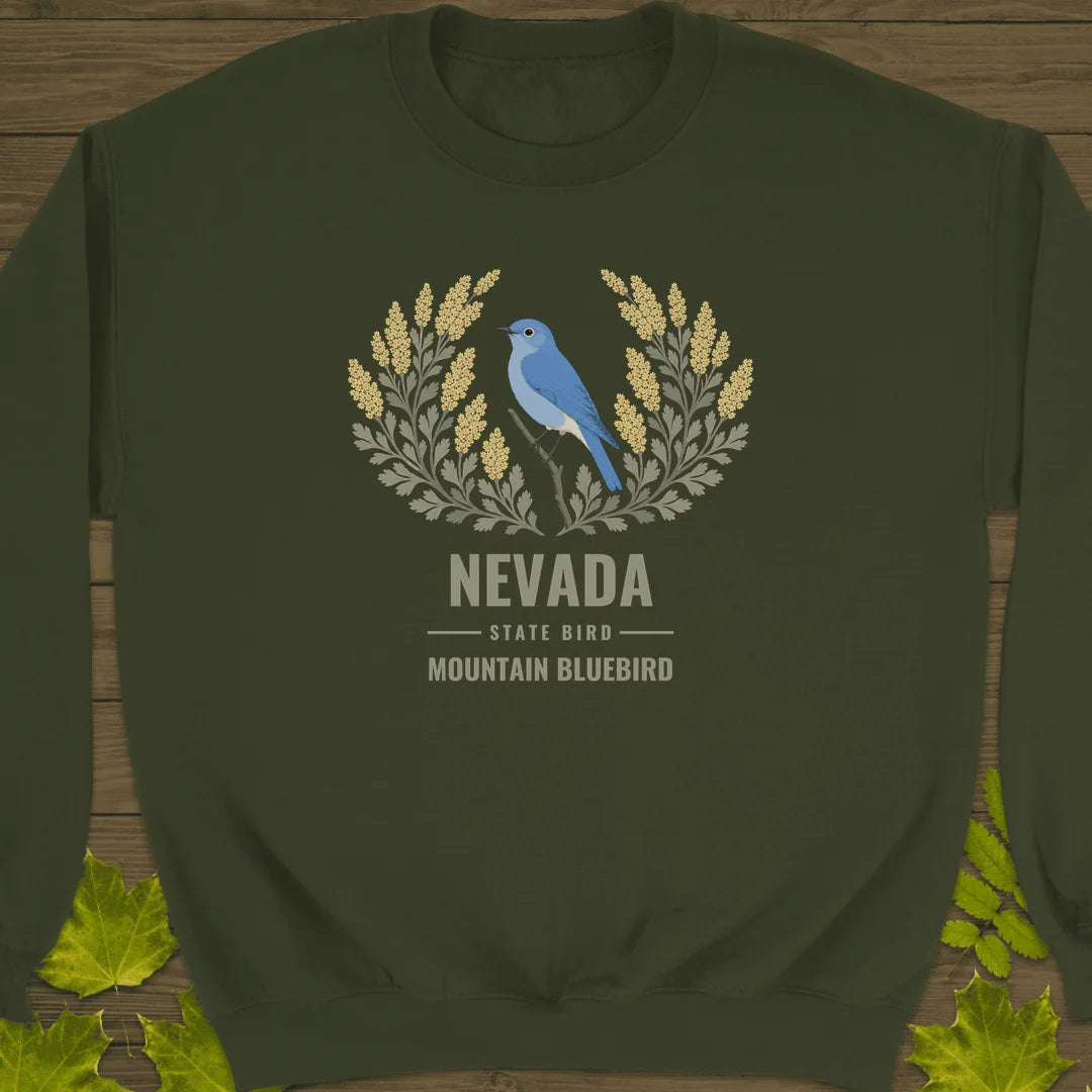 Nevada State Bird Sweatshirt in Military Green