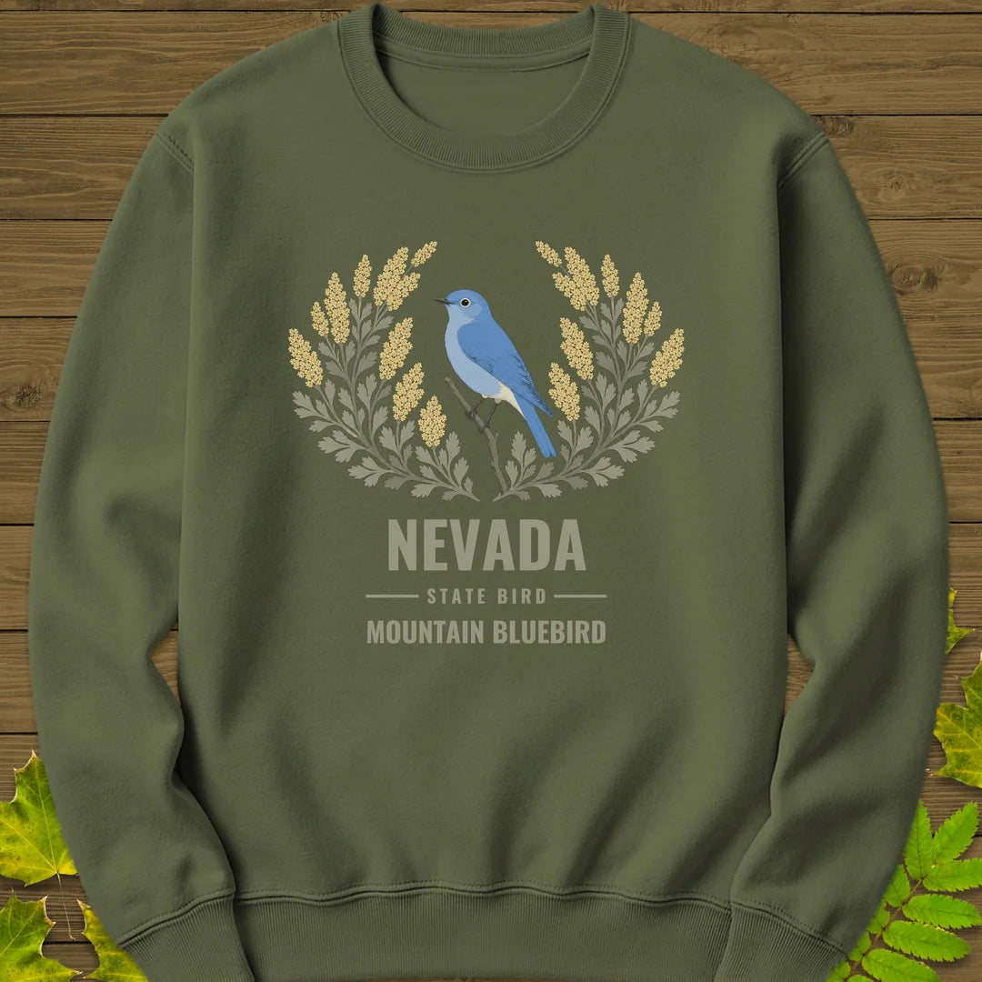 Nevada State Bird Sweatshirt in Military Green