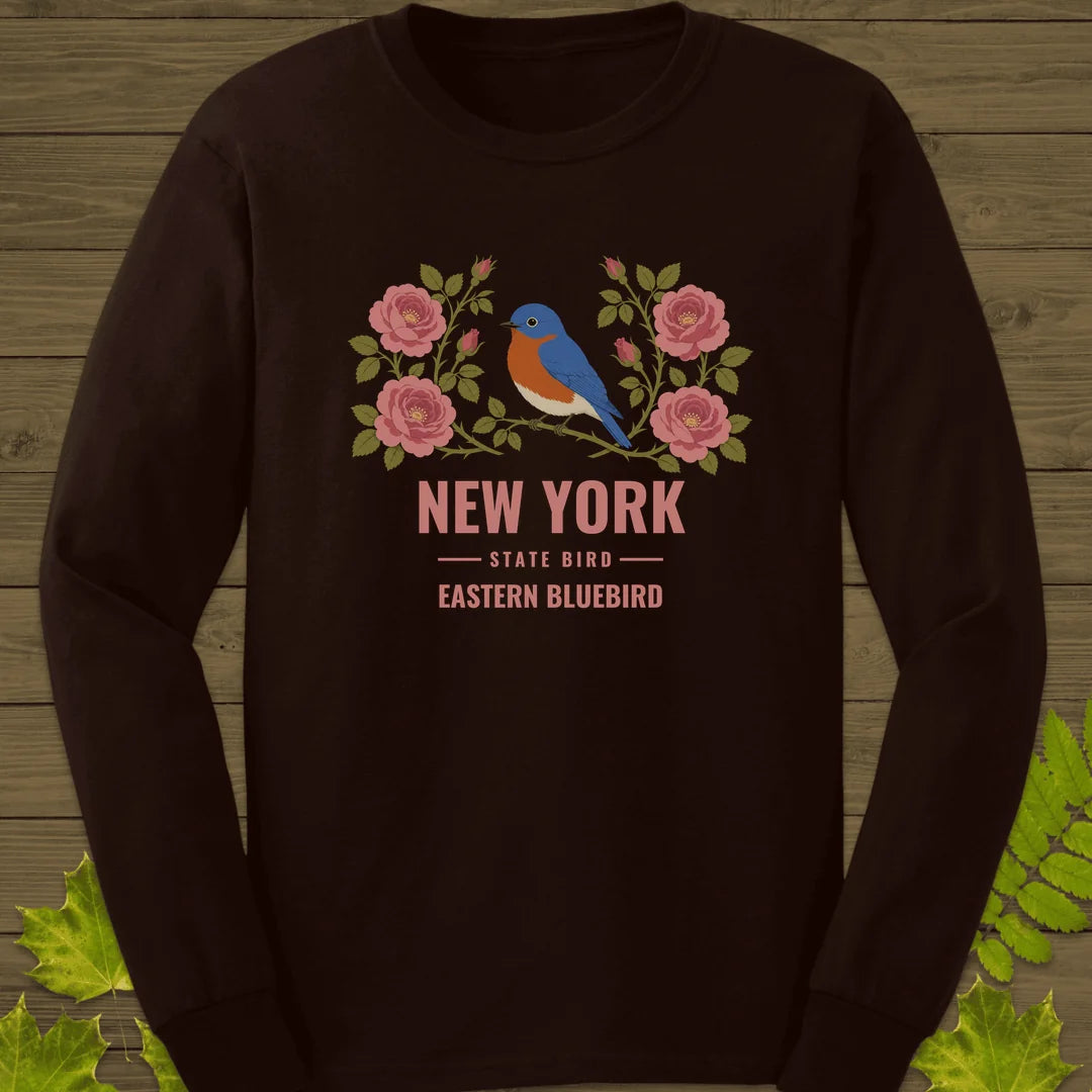 New York State Bird Long Sleeve in Dark Chocolate