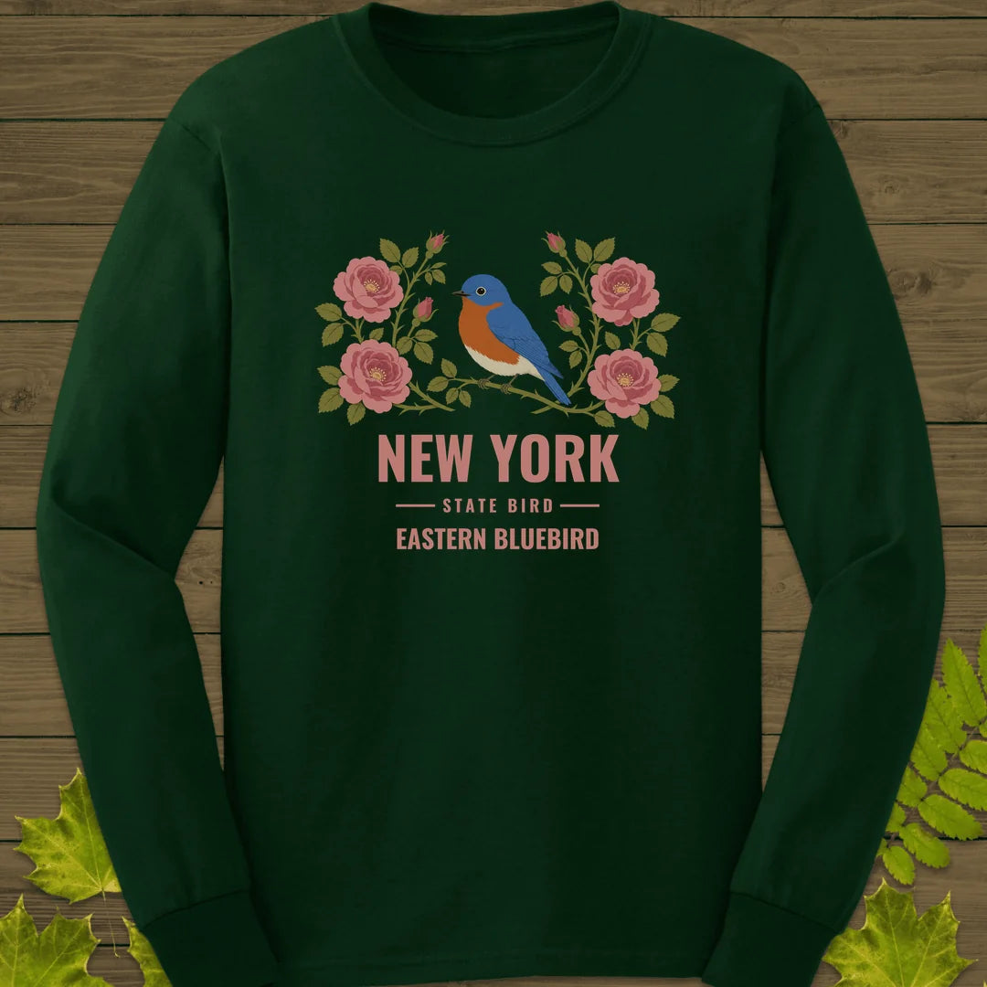 New York State Bird Long Sleeve in Forest Green