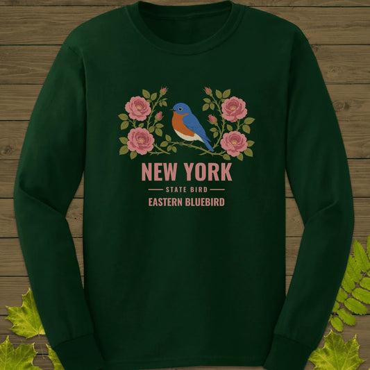 New York State Bird Long Sleeve in Forest Green