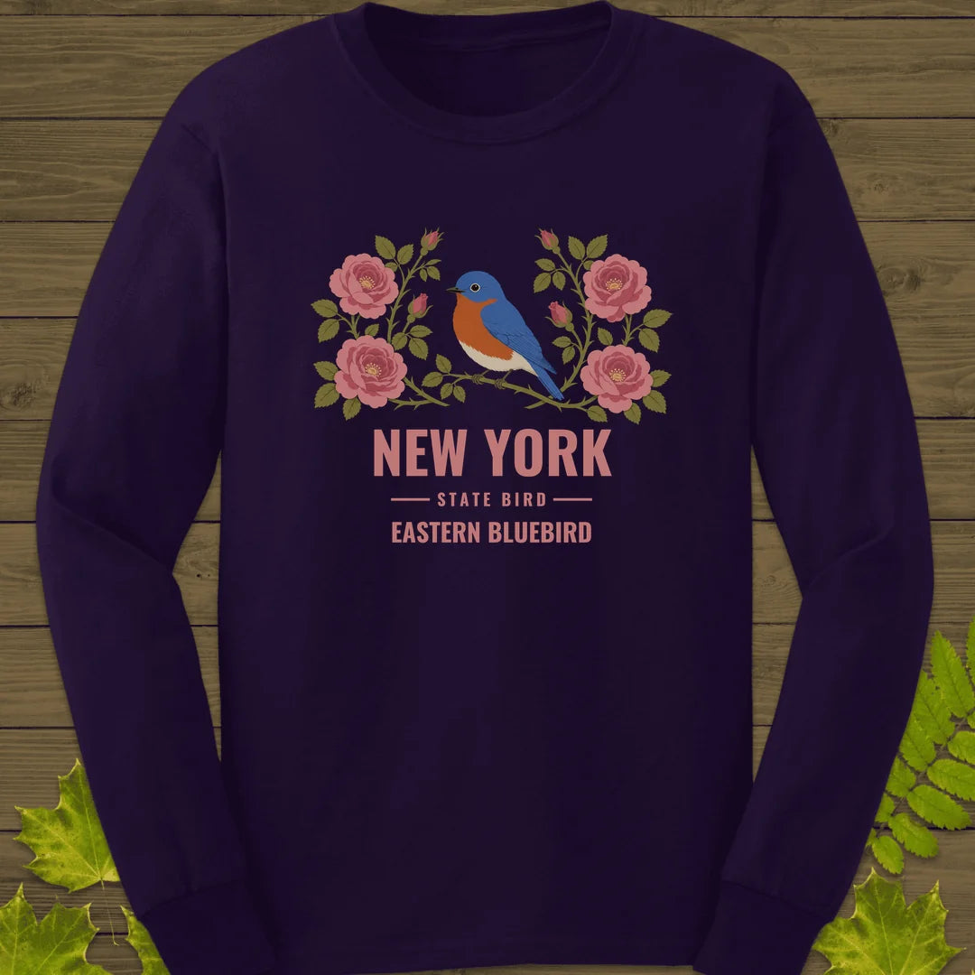 New York State Bird Long Sleeve in Purple