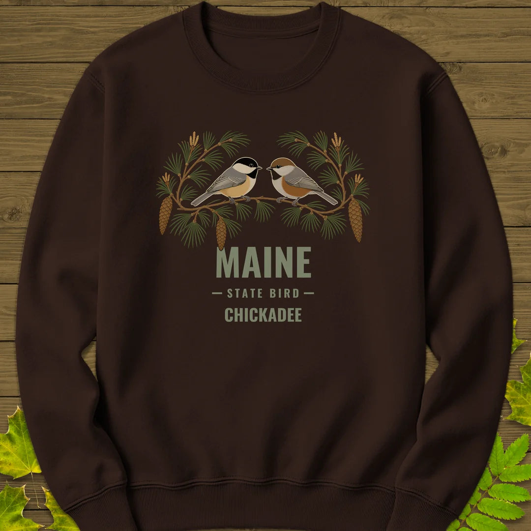 Maine State Bird Sweatshirt in Dark Chocolate