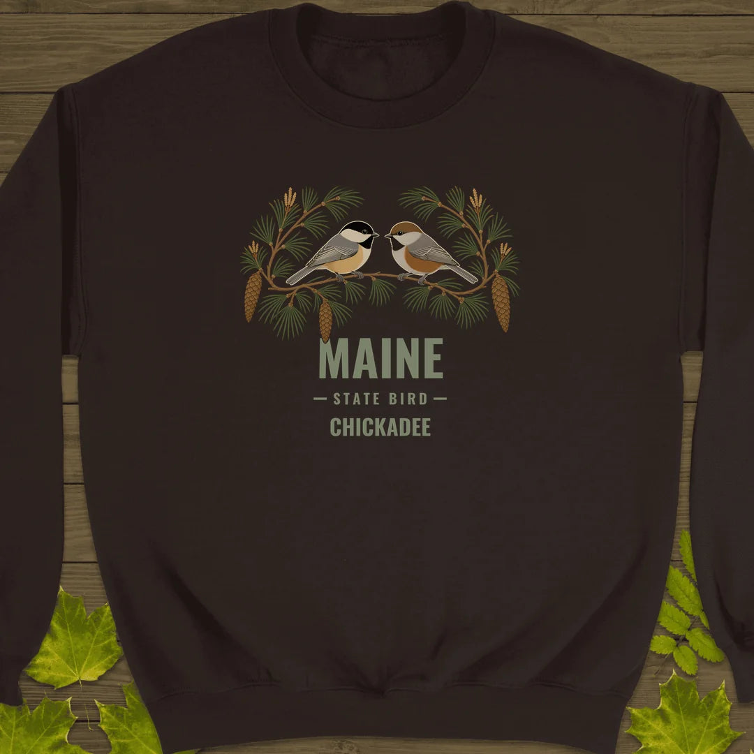 Maine State Bird Sweatshirt in Dark Chocolate