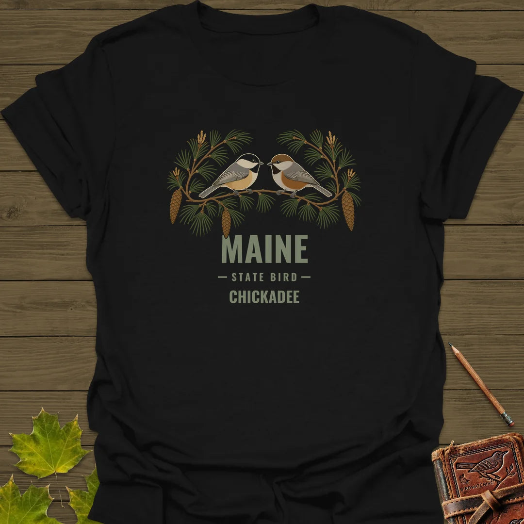 Maine State Bird T-Shirt in Black