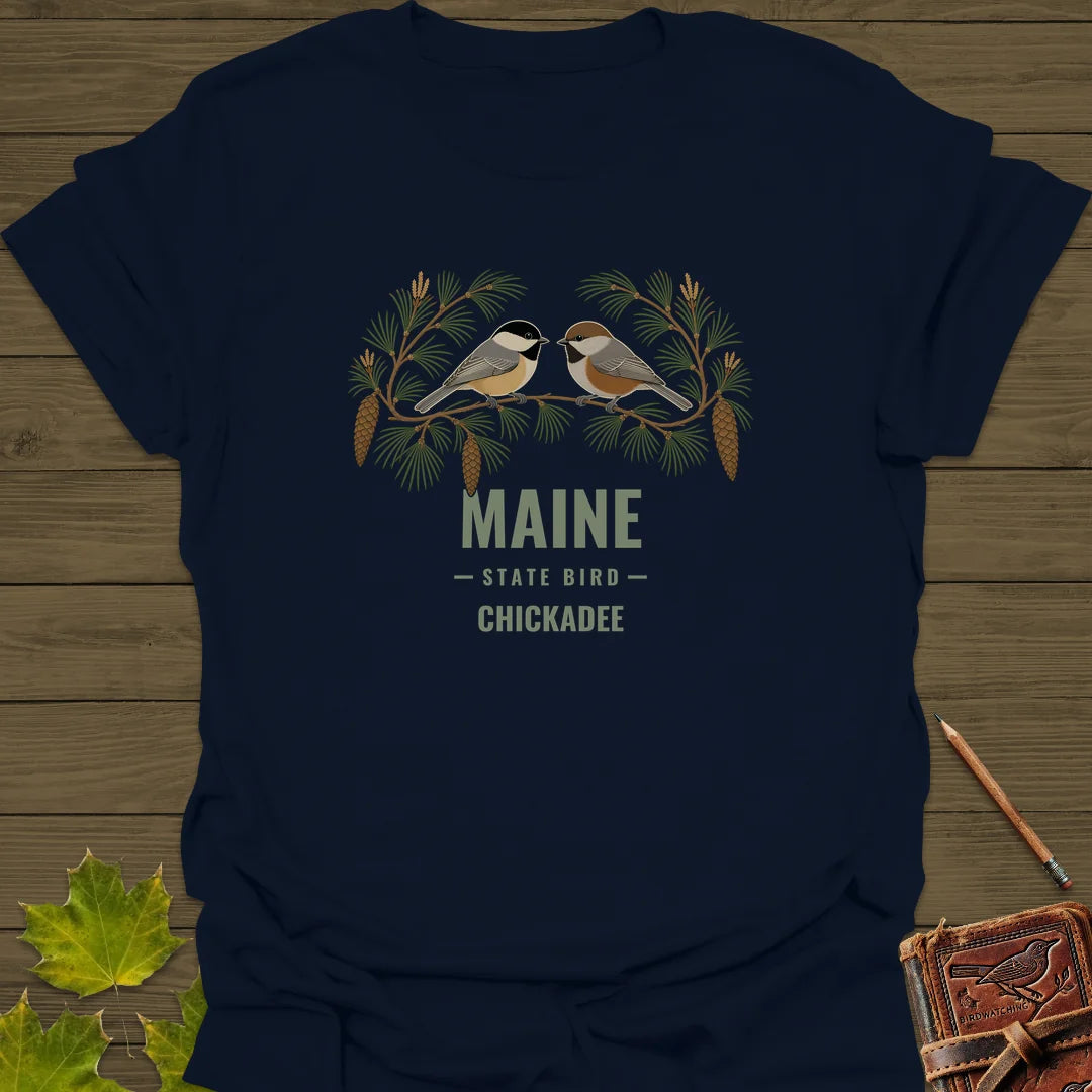 Maine State Bird T-Shirt in Navy
