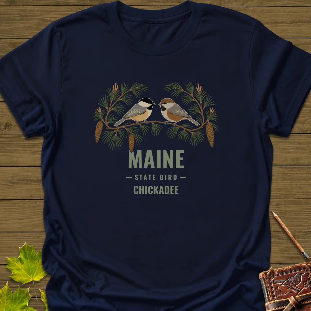 Maine State Bird T-Shirt in Navy