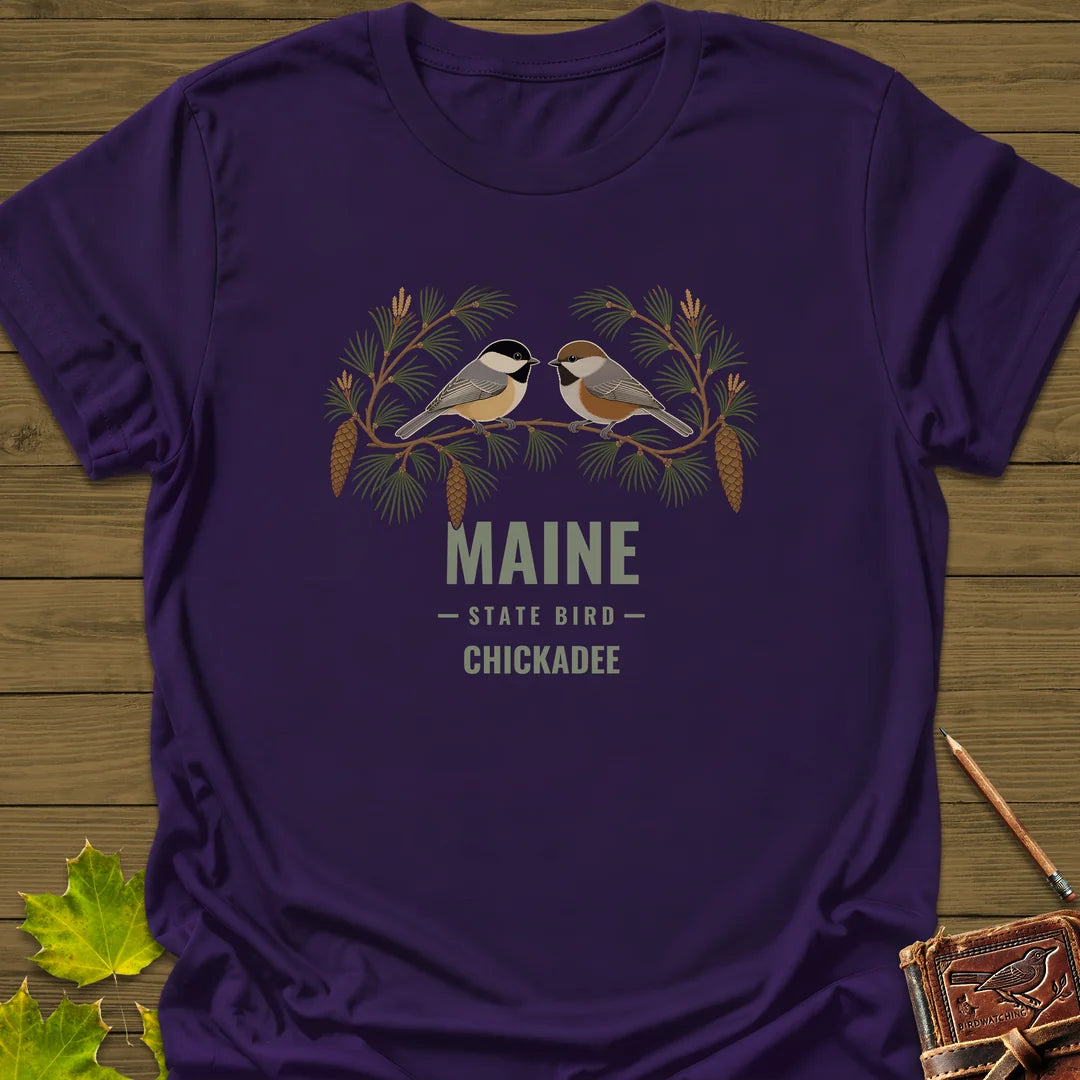 Maine State Bird T-Shirt in Purple