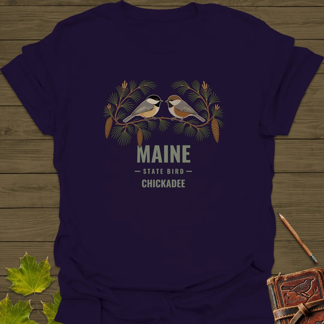 Maine State Bird T-Shirt in Purple