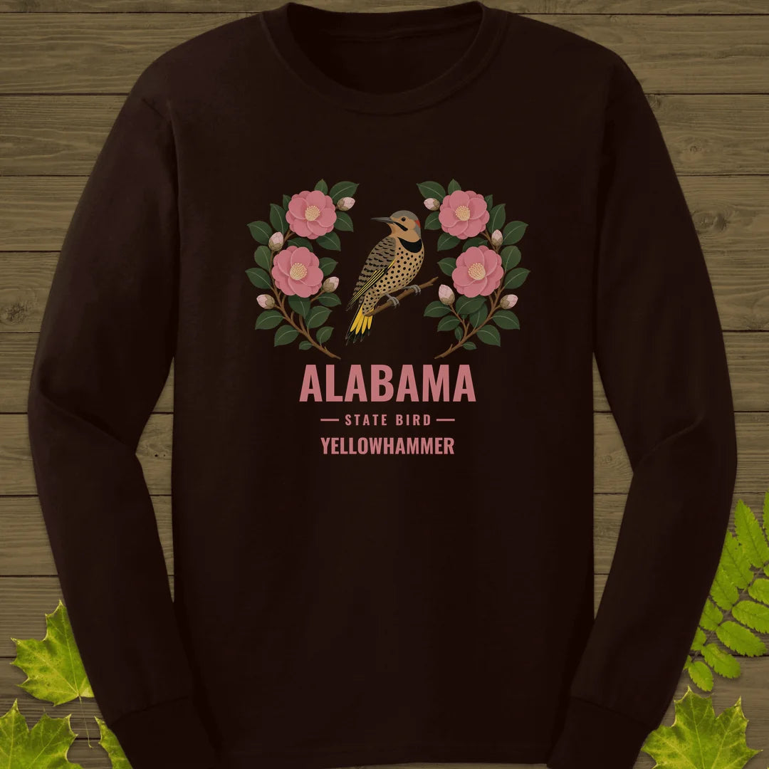 Alabama State Bird Long Sleeve in Dark Chocolate