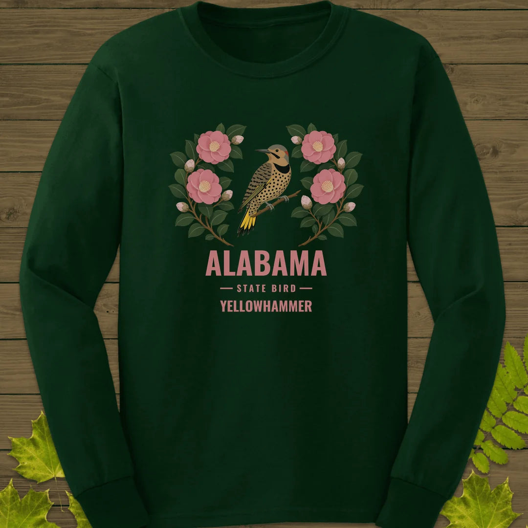 Alabama State Bird Long Sleeve in Forest Green