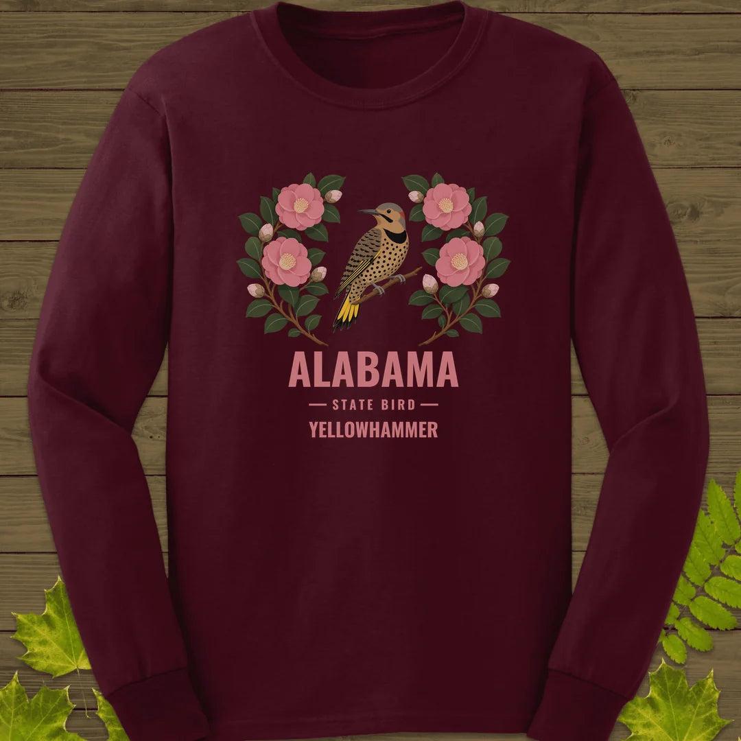 Alabama State Bird Long Sleeve in Maroon