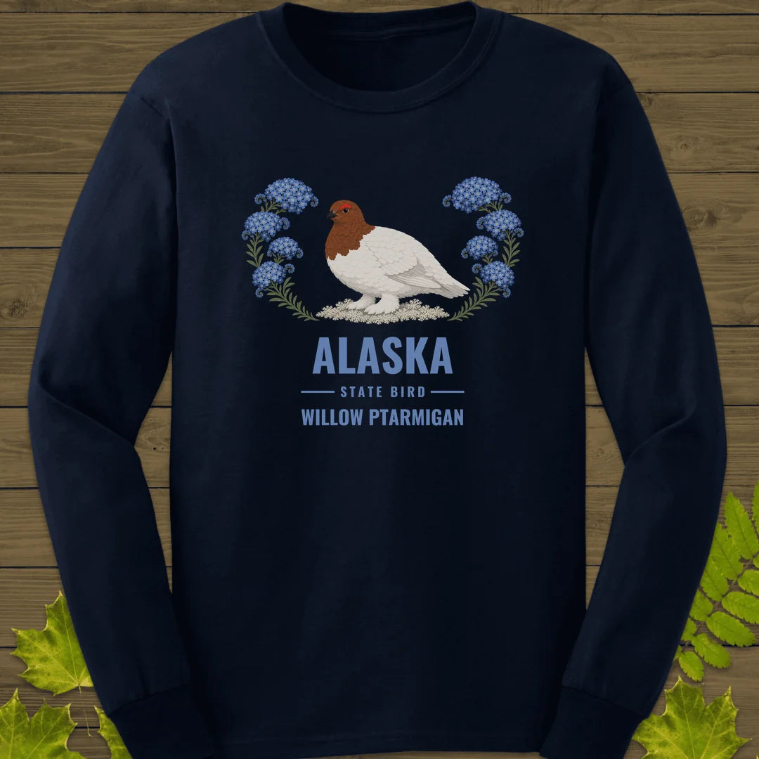 Alaska State Bird Long Sleeve in Navy