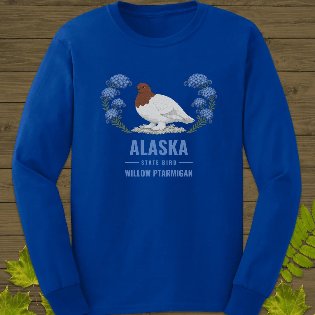 Alaska State Bird Long Sleeve in Royal