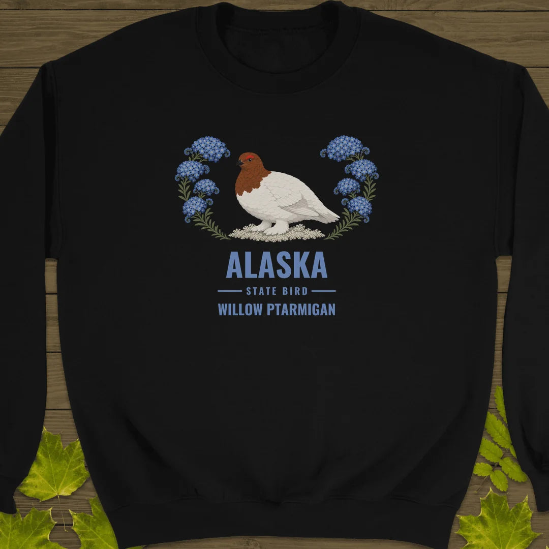 Alaska State Bird Sweatshirt in Black