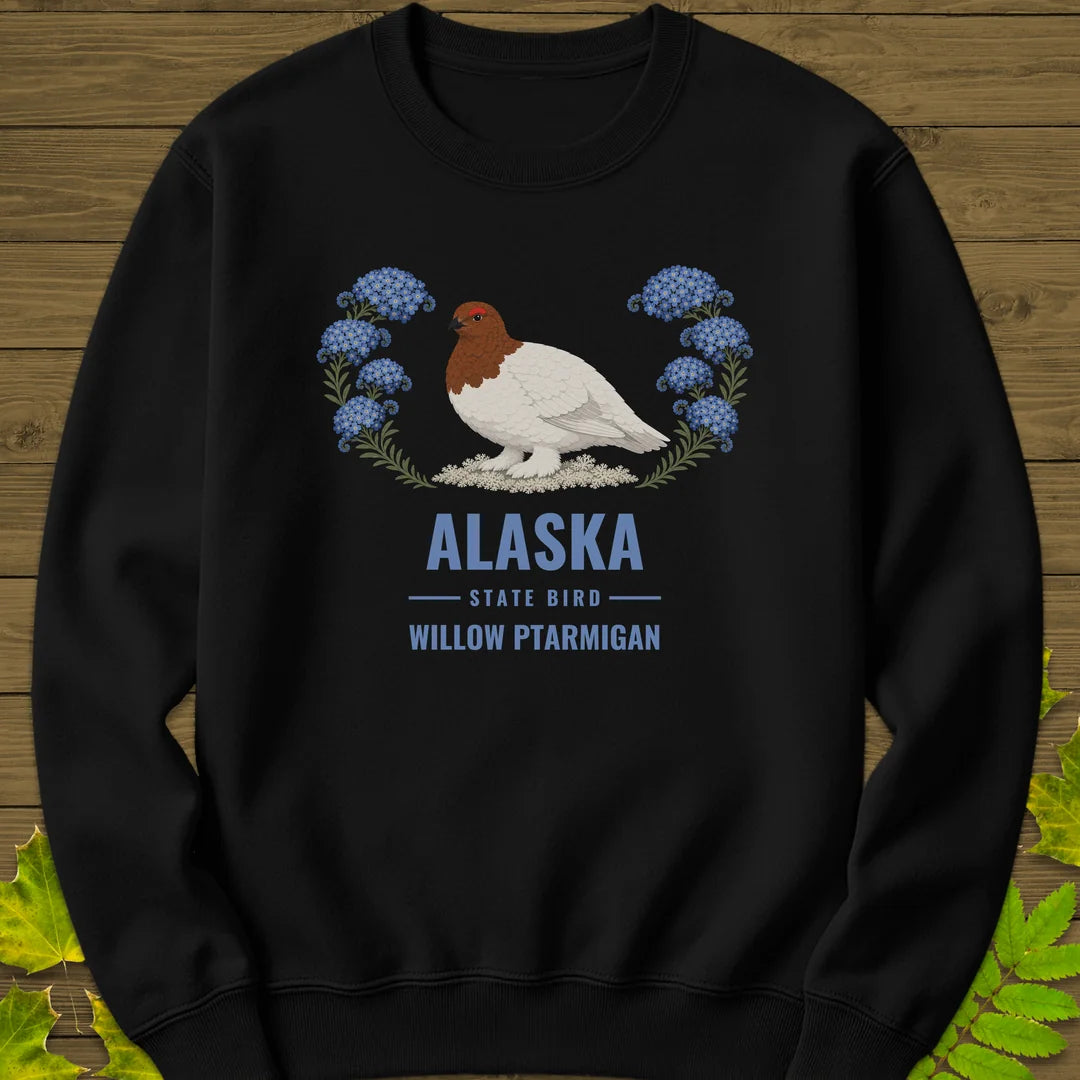 Alaska State Bird Sweatshirt in Black