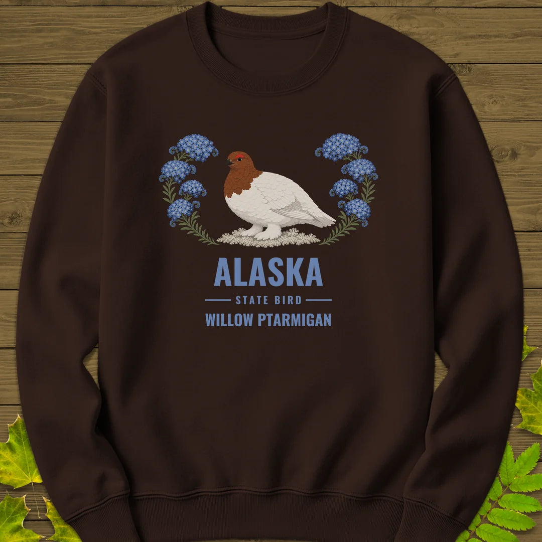 Alaska State Bird Sweatshirt in Dark Chocolate