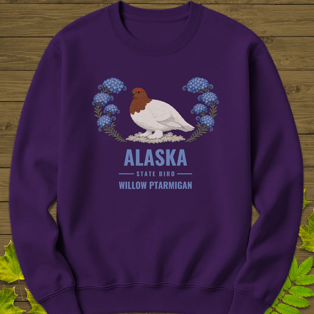 Alaska State Bird Sweatshirt in Purple