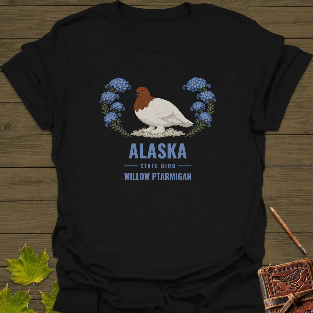 Alaska State Bird T-Shirt in Black