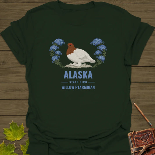 Alaska State Bird T-Shirt in Forest Green
